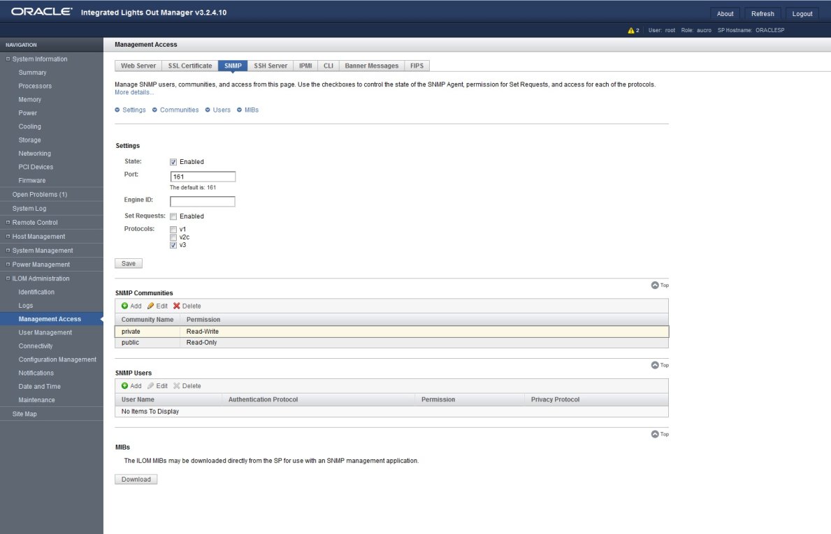 image:Captura de pantalla de la página de gestión de SNMP
