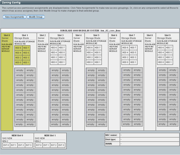 image:Exemple indiquant une assignation de stockage sauvegardée dans la boîte de dialogue Zoning Config.
