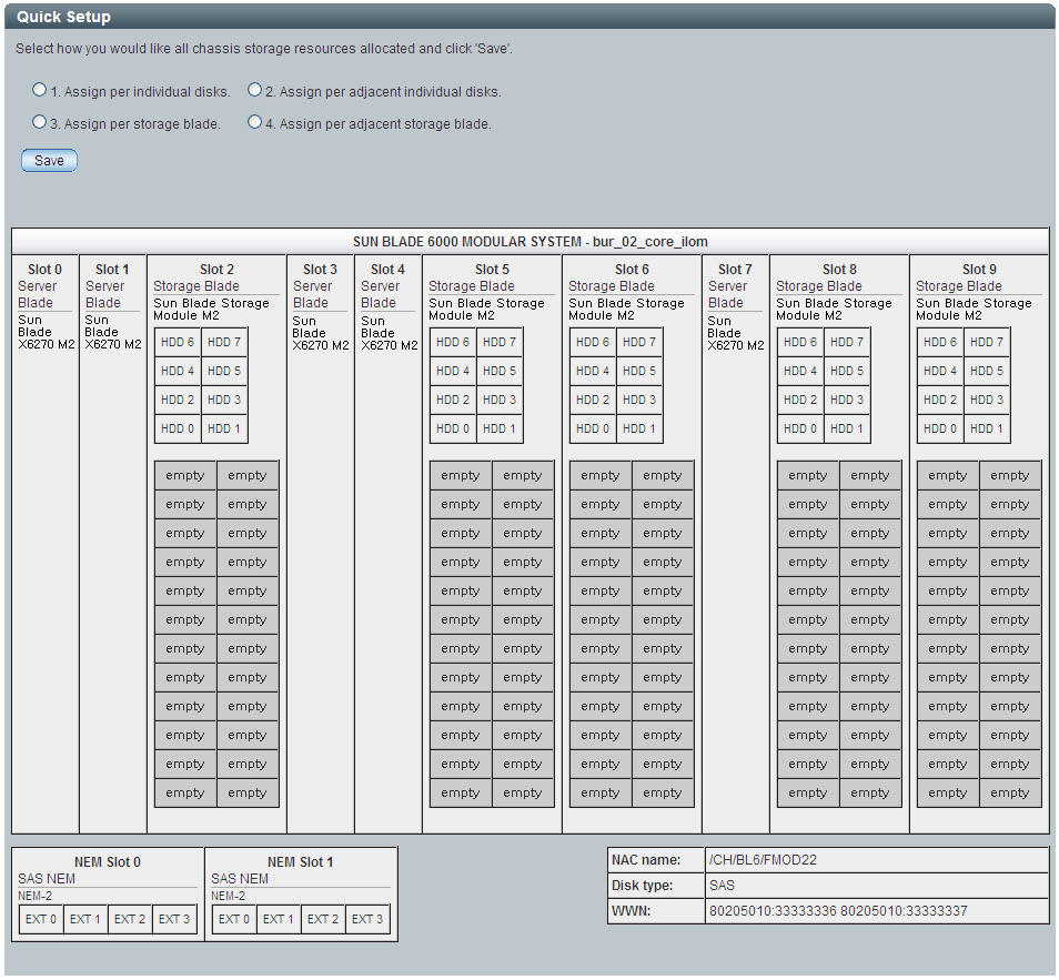 image:예제에서는 Quick Setup 대화 상자의 초기 상태를 보여줍니다.
