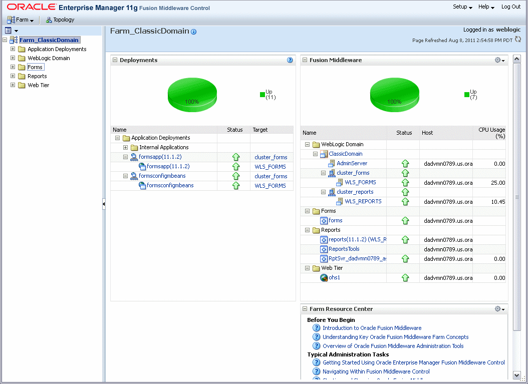 Fusion Middleware Control