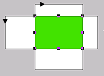 2つの交差する四角形を示しています