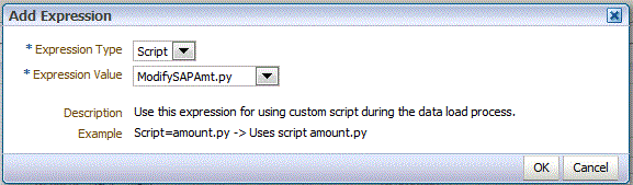Image shows Add Expression screen.