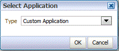 Image shows Select Application screen. 