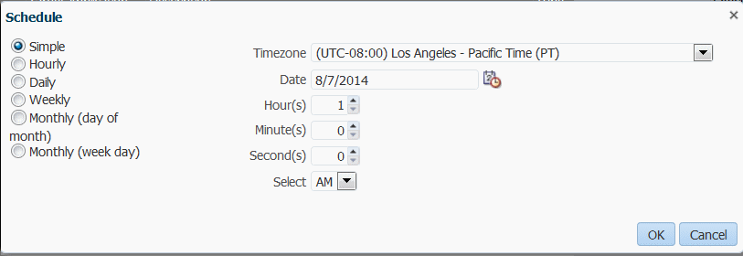 Image shows Schedule screen