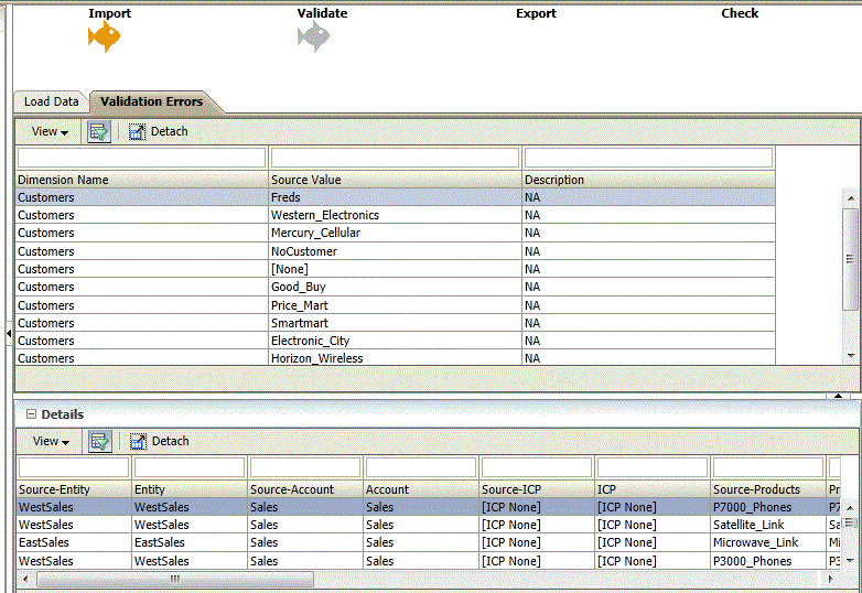 Image shows Validation Errors screen