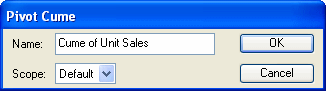 Image shows the Pivot Cume dialog box