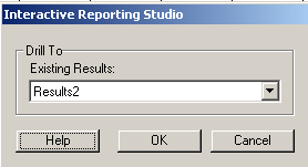 Image show Drill to Existing Results dialog box.