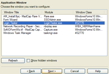 Select an application window