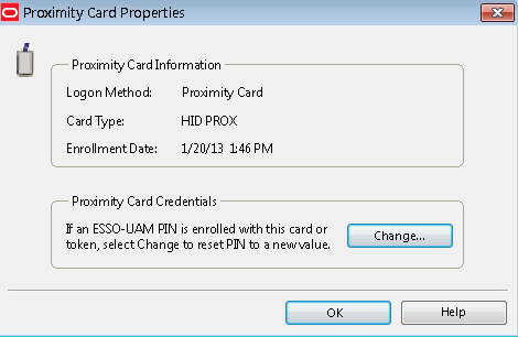 Proximity Card properties