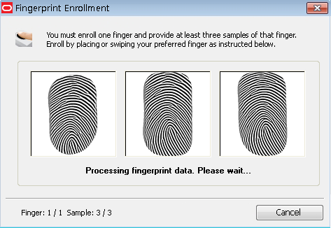 Fingerprint enrollment step 3