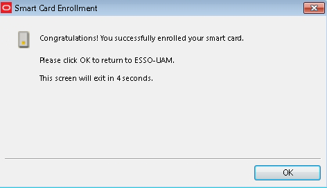 Smart card enrollment completed