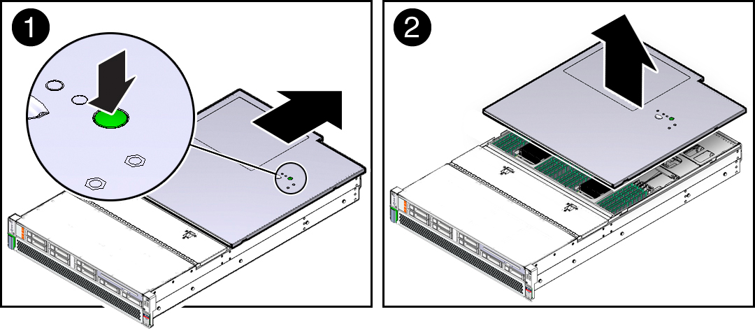 image:Figure showing the server top cover being removed.