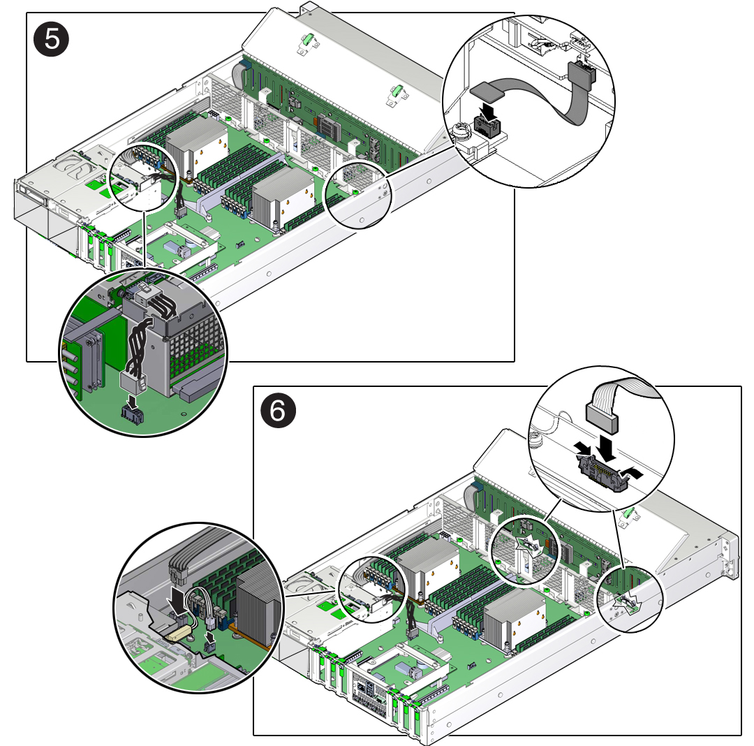 image:Figure showing cables being connected to the motherboard                                 assembly.