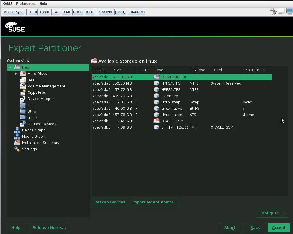 image:SLES 12 Expert Partitioner screen