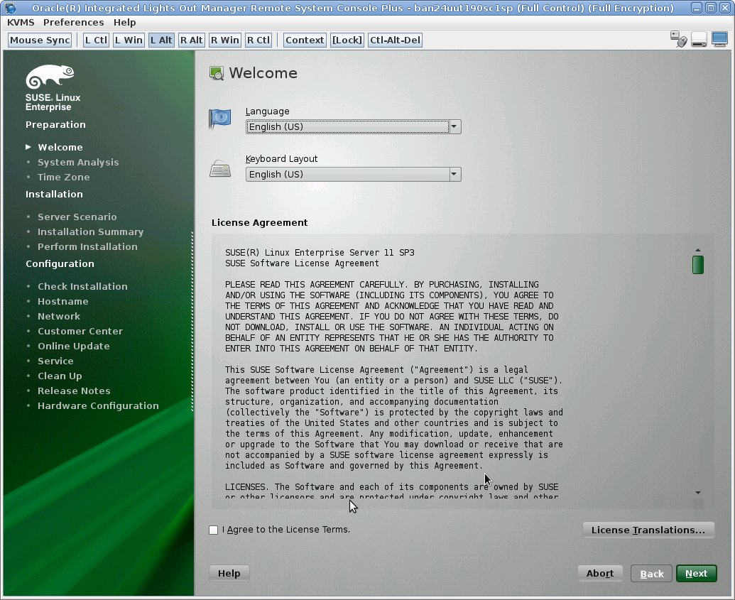 image:Initial SUSE Welcome Screen
