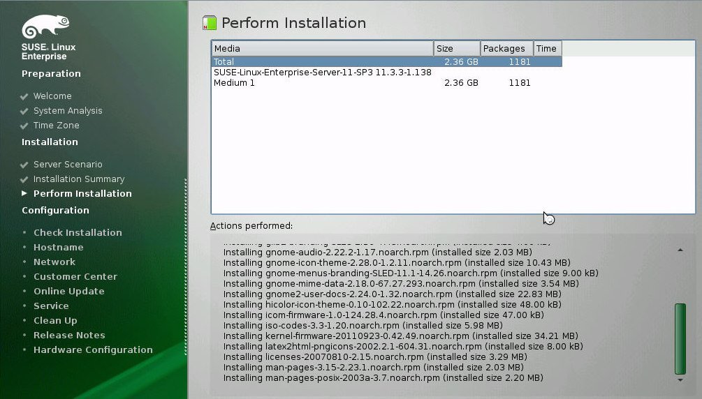image:SUSE Perform Installation screen.