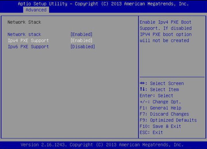 image:Graphic showing the BIOS setting for PXE                                         Boot.