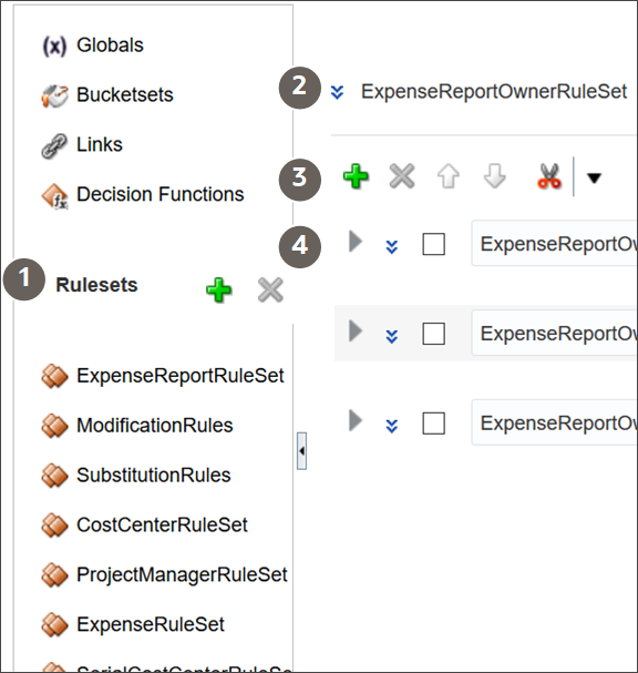 ルール・セットとルールを
構成する「割当て先」タブ