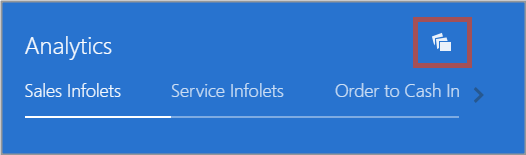 「編集」アイコンの場所が強調表示されたホーム・ページ上の「分析」見出し。