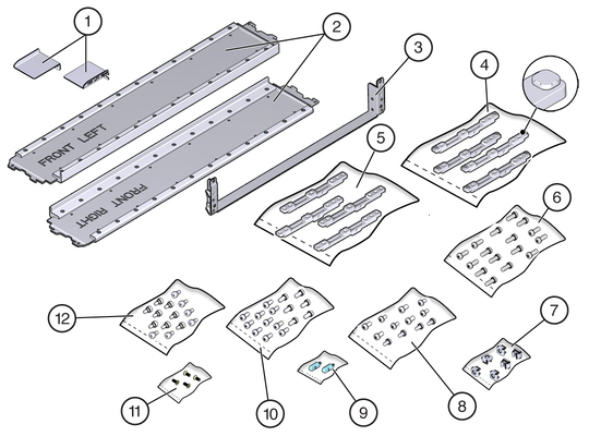 image:Illustration showing the rackmount kit.
