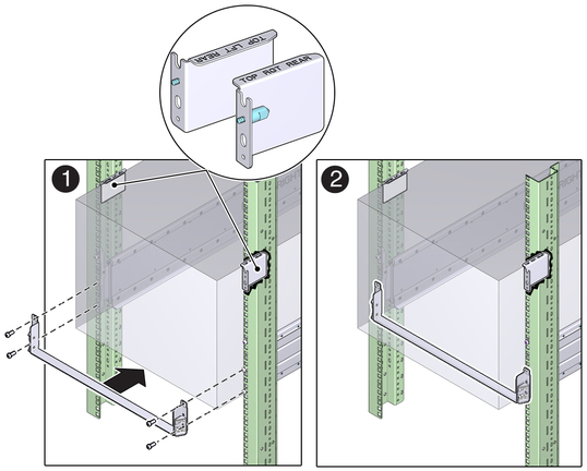 image:Illustration showing how to install the rear shipping brace assembly.