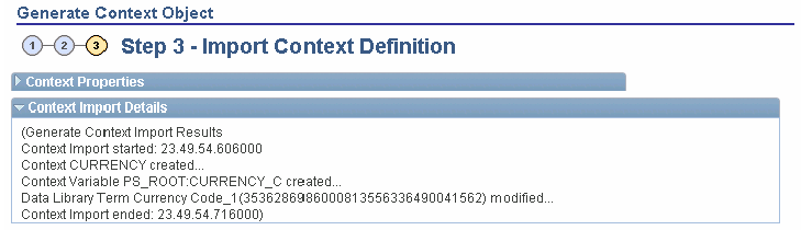 Generate Context Object page (4 of 4)