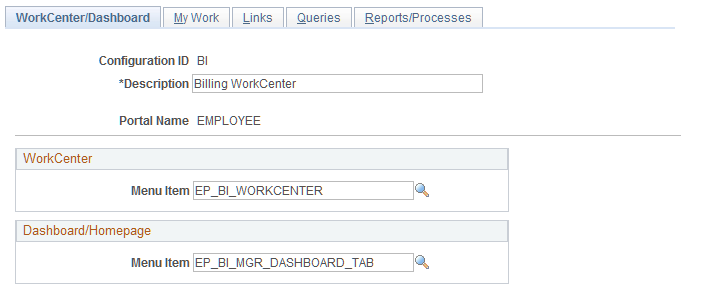 Configure Pagelets â€“ WorkCenter/Dashboard page