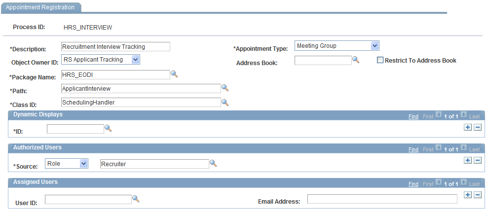 Appointment Registration page
