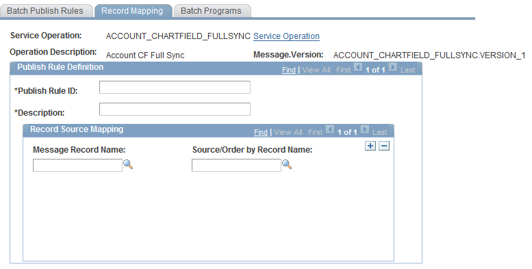 Record Mapping page