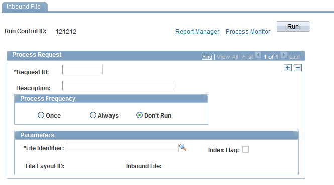 Inbound File page