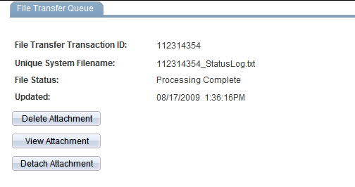 File Transfer Queue page