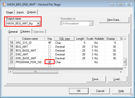 Specifying keys in the HASH_BEG_END_AMT hashed file