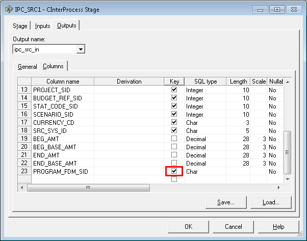 Specifying keys in the IPC_SRC1 stage