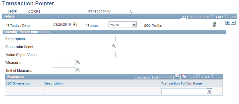 Transaction Pointer page