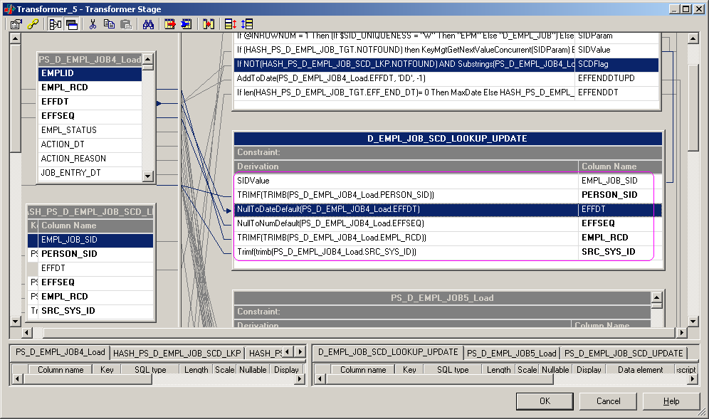 Modifying column expressions, 2 of 2