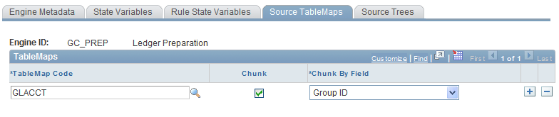 Engine Metadata - Source TableMaps page