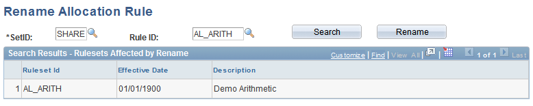 Rename Allocation Rule page