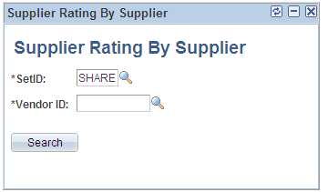 Supplier Rating By Supplier pagelet