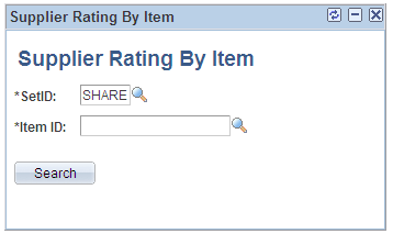 Supplier Rating By Item pagelet