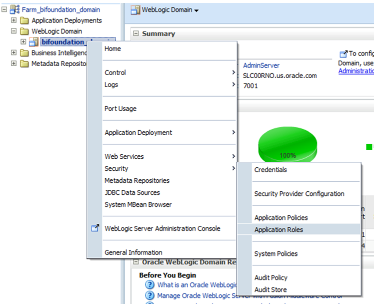 Oracle Enterprise Manager - Application Roles