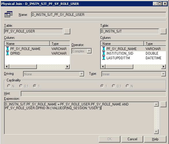 Physical Diagram - Physical Join page (example 2 of 2)