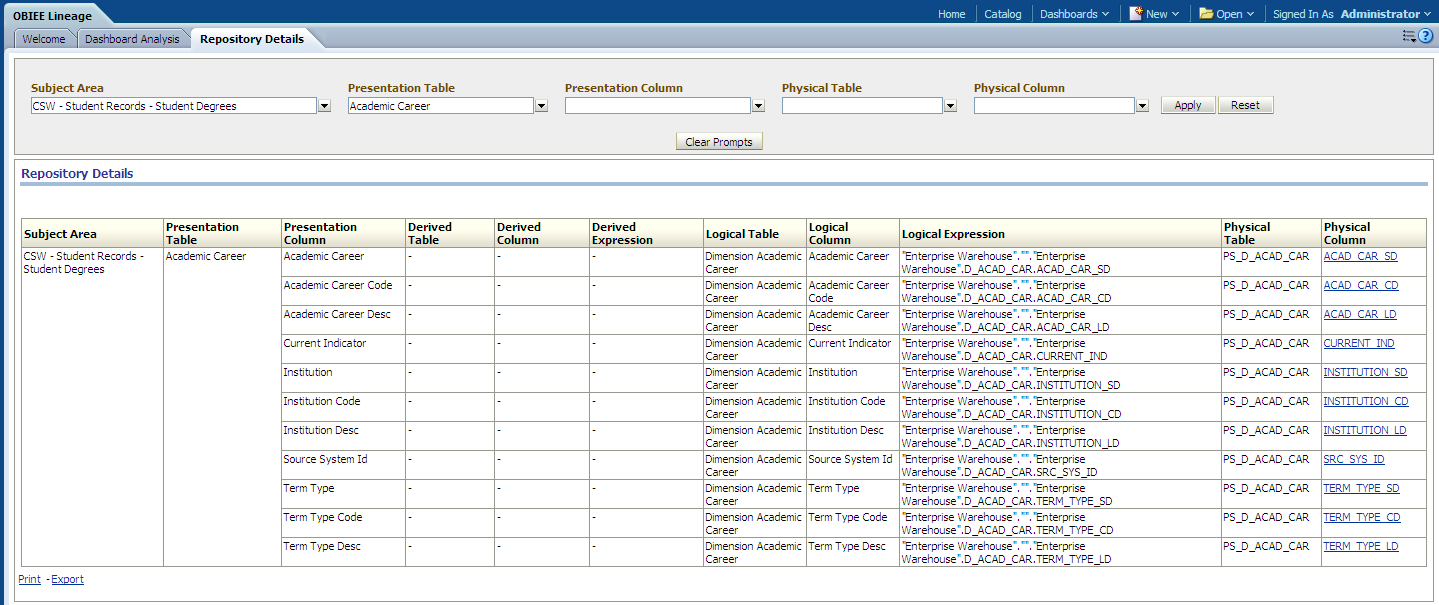 data_lineage_OBIEELineageDash_RepositoryDetailsPage