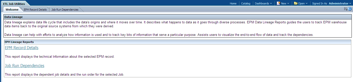 data_lineage_ETLJobUtilitiesDash_WelcomePage
