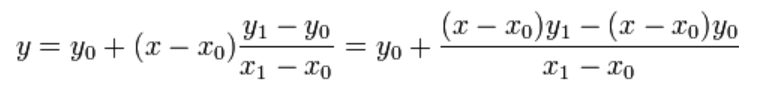 Algebraic Expression of Linear Interpolation Method as solved for Y