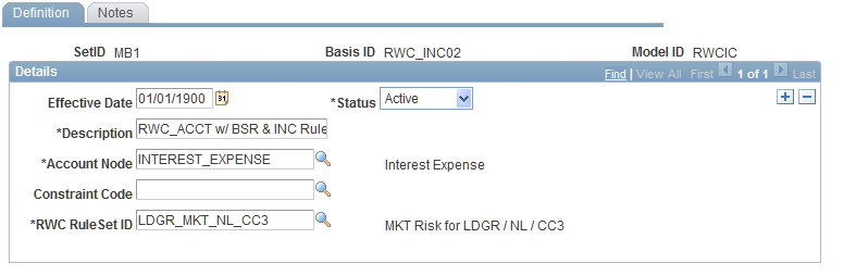 Income Statement Rules - Definition page