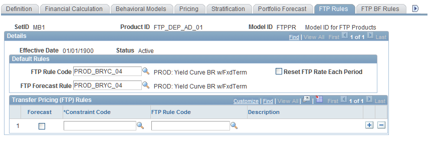 Financial Calculation Rules - FTP Rules page