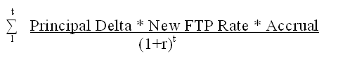 Formula to recalculate the funds transfer pricing rate