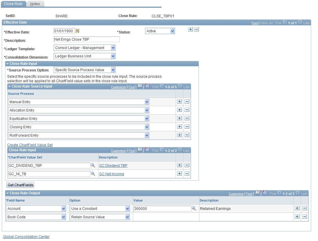 Close Rule page Close Rule page