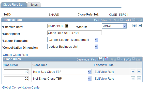 Close Rule Set pageClose Rule Set page