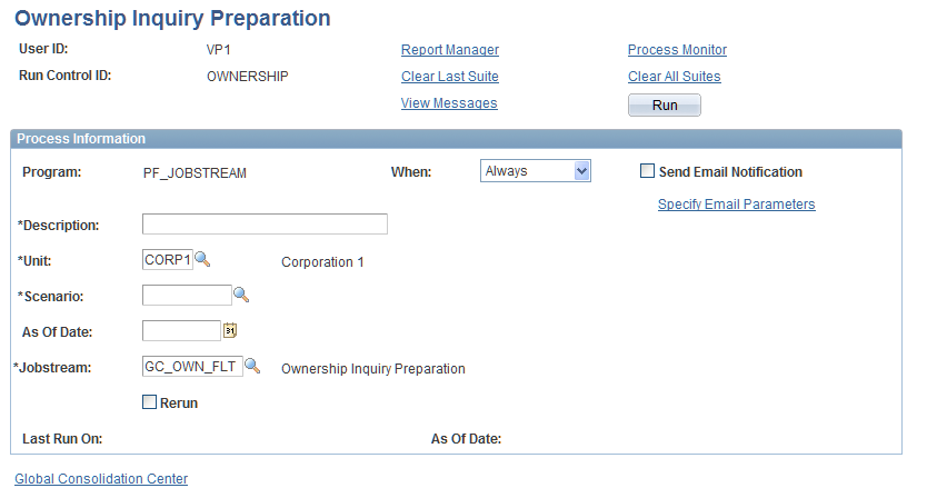 Ownership Inquiry Preparation page